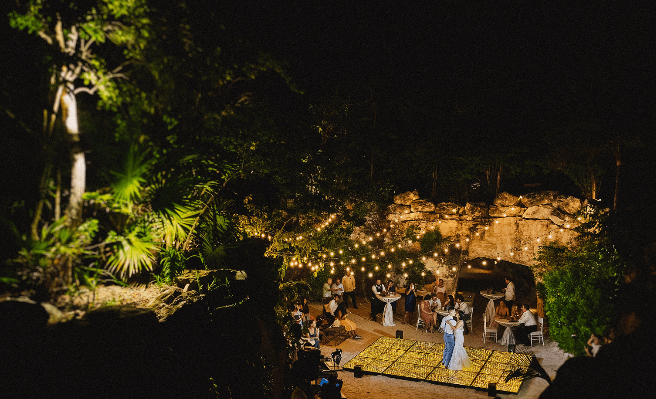 couples first dance at Hotel Xcaret Mexico Riviera Maya 