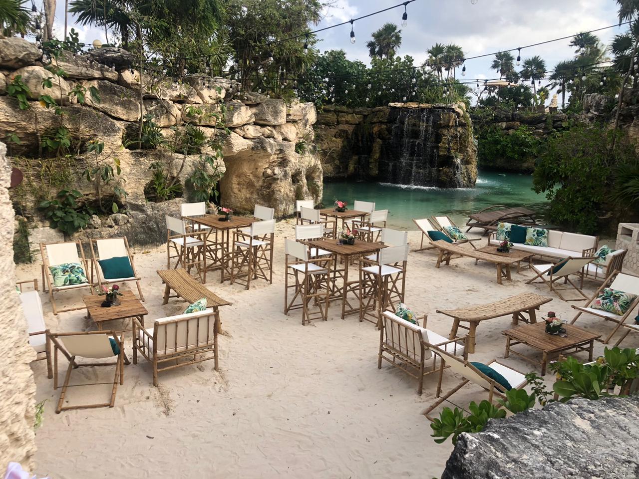 Hotel Xcaret Mexico beach lagoon ceremony set up 